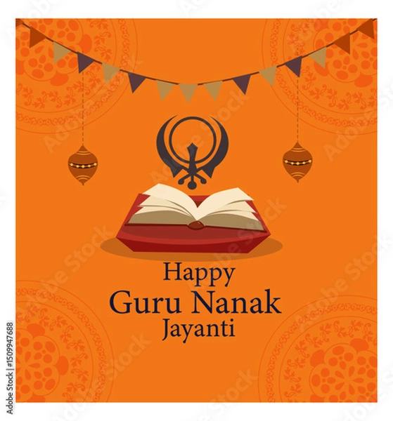 Fototapeta Happy Guru Nanak Jayanti Vector Social Media Post Templates Set-06