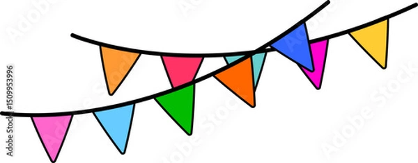 Obraz Rainbow bunting flags for celebration