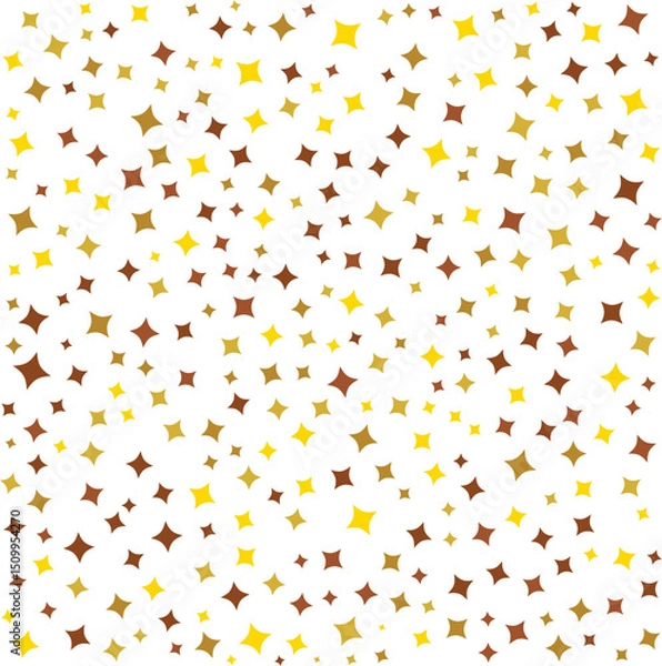 Fototapeta radiant starry pattern, festive background with yellow and brown stars for creative design projects