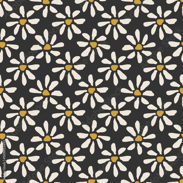 Obraz Trendy minimalist seamless botanical pattern with abstract creative hand drawn composition