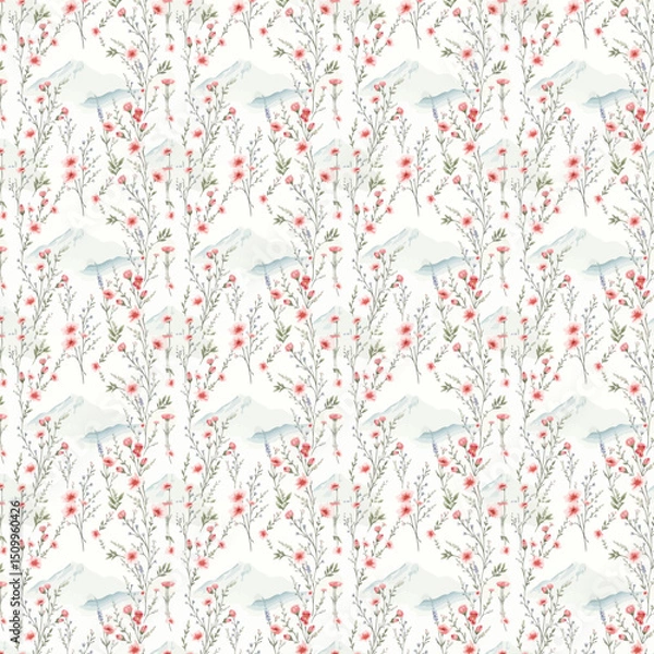 Fototapeta Pattern of  seamless flowers. Abstract origami flowers background. style for banners, wallpaper, posters, websites, online shopping.Vector illustration design.