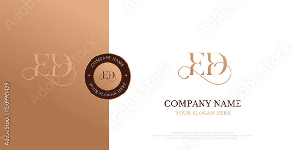 Fototapeta Initial ED Logo Design Vector 