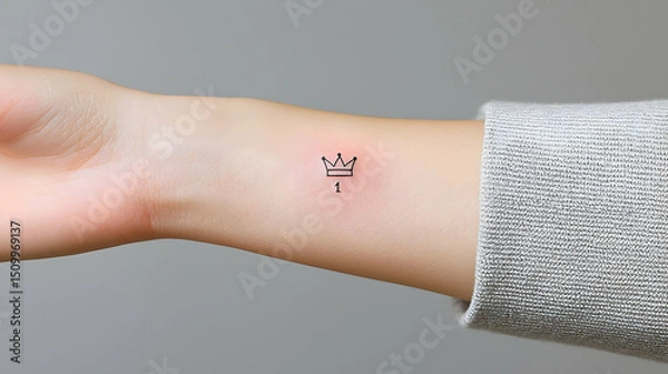 Fototapeta Close Up of a Small Red Insect Bite on a Woman's Wrist