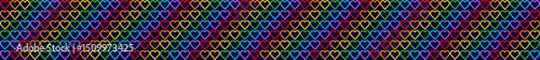 Obraz Rainbow Heart Mosaic, diagonal border,seamless vector pattern