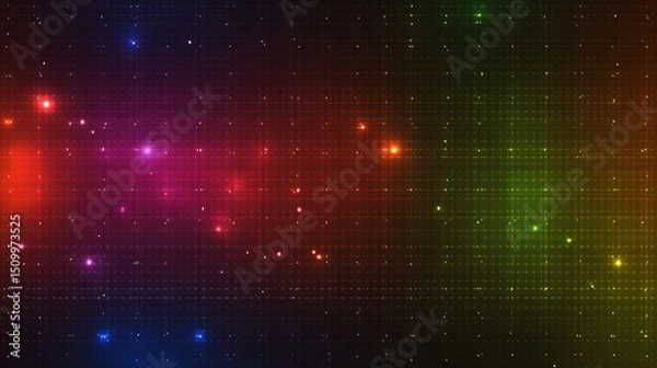 Fototapeta Abstract colorful space background with stars and glowing lights for wallpaper and design use