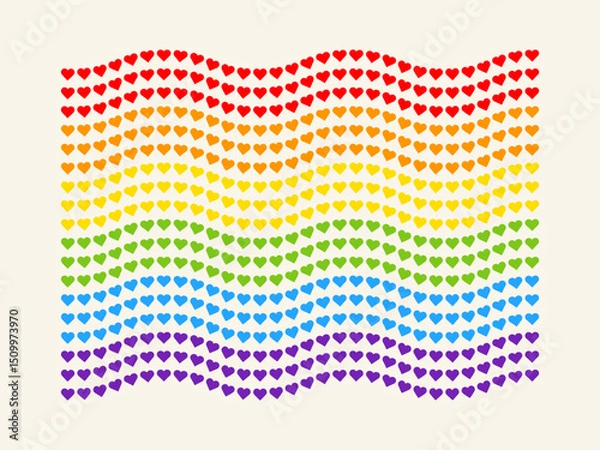 Obraz Rainbow Heart Mosaic, seamless vector pattern