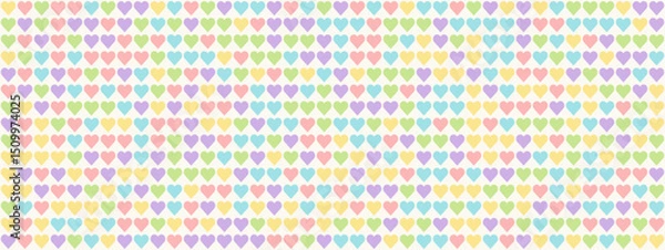 Obraz Rainbow Heart Mosaic, seamless vector pattern with colorful hearts in a rainbow palette. Perfect for backgrounds, textiles, and festive banner designs, spreads love and joy