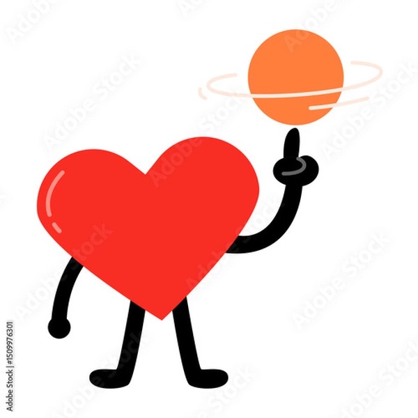 Fototapeta heart character playing basketball element