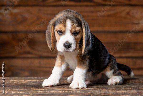 Obraz Beagle puppy poses for a photo