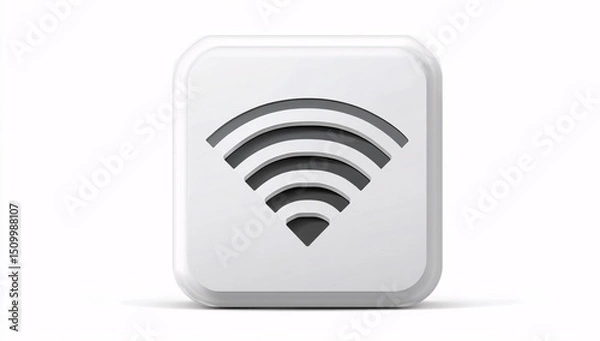 Fototapeta Wi-Fi range extender, 3D design, isolated on a clean white background