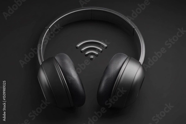 Fototapeta 3D advanced wireless Bluetooth headphones, delivering exceptional sound and easy connectivity.