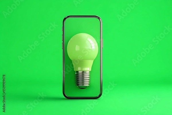 Fototapeta 3D Wireless Smart Lightbulb with App Control for Efficient Lighting Solutions,