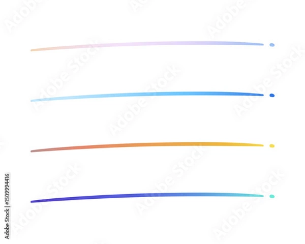 Obraz 手描き風線素材　グラデーション　朝焼け/快晴/夕暮れ/月夜