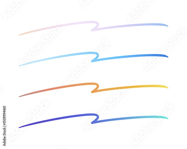 Obraz 手描き風線素材　グラデーション　朝焼け/快晴/夕暮れ/月夜