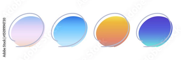 Obraz 丸フレーム素材　グラデーション　朝焼け/快晴/夕暮れ/月夜