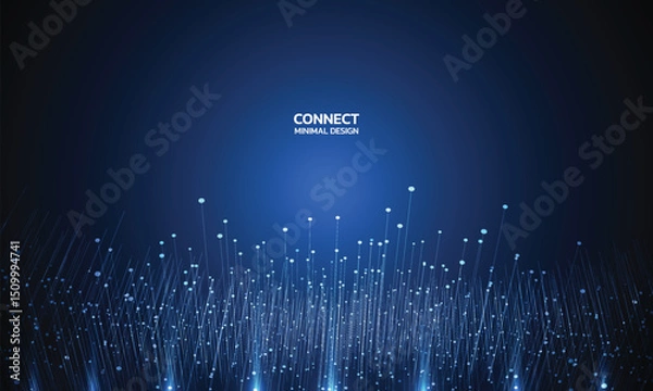 Fototapeta Abstract technology background with Big data. Internet connection, abstract sense of science and technology analytics concept graphic design. Vector illustration