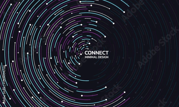 Fototapeta Abstract technology background with Big data. Internet connection, abstract sense of science and technology analytics concept graphic design. Vector illustration