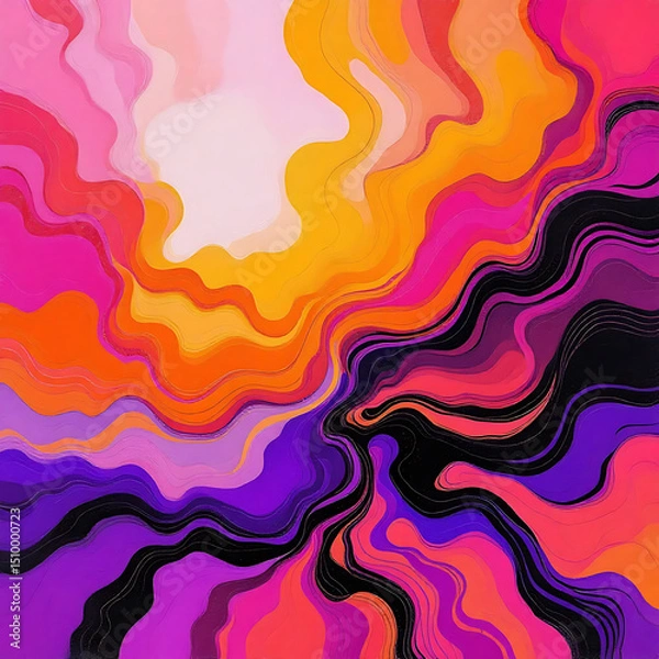 Fototapeta A Vibrant Symphony of Colors Flowing in  Harmony Abstract background