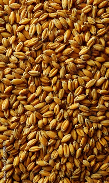 Obraz Golden grain field a bounty of harvest ready for milling or use in brewing and baking processes creating abundance
