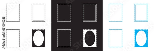 Fototapeta Stamp coastal frames. Vintage squiggle borders. Hand drawn frame for menu, wedding invitation, coastal party frame design.Design for websites, mobile interfaces, presentations, banner, poster  etc. 