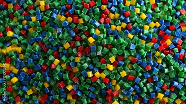 Obraz A colorful mix of plastic resin pellets creates a visually stimulating texture for manufacturing projects