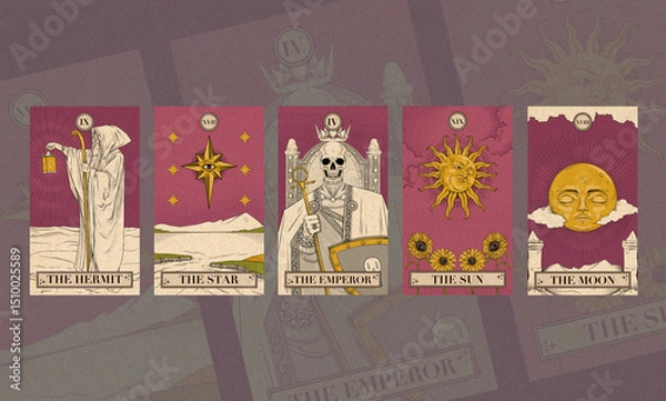 Fototapeta Tarrot Cards Compilation