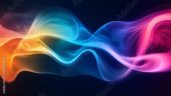 Fototapeta abstract background with colorful sound waves