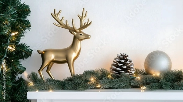 Obraz decorative reindeer on shelf