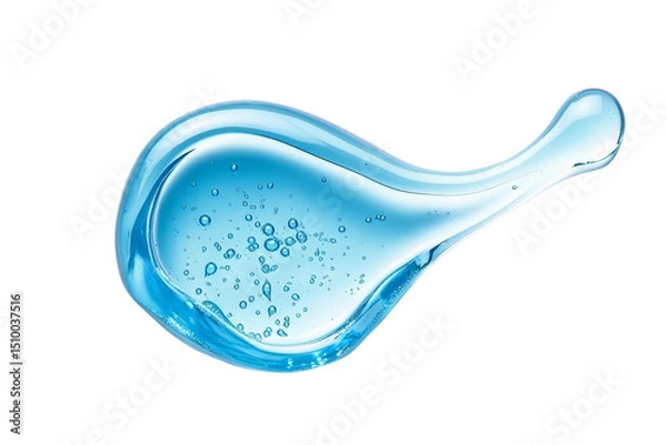 Obraz blue liquid drop with bubbles isolated on transparent background