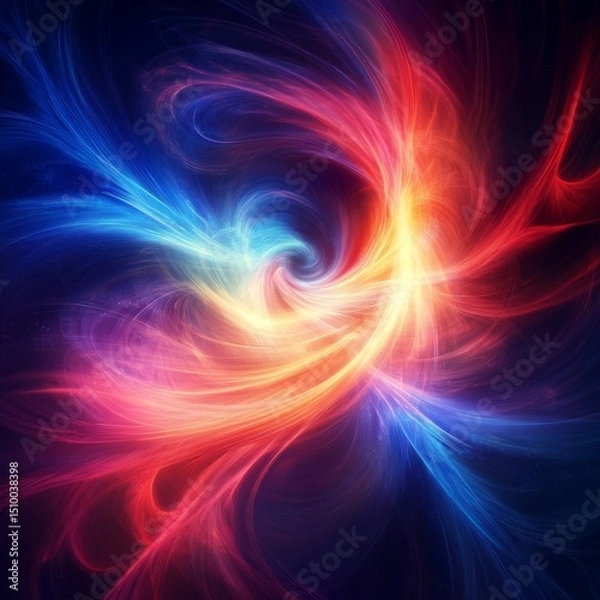 Fototapeta Glowing vibrant high energy antumatter, computer generated abstract background, 3D rendering