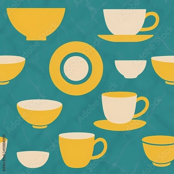 Obraz seamless pattern with cups