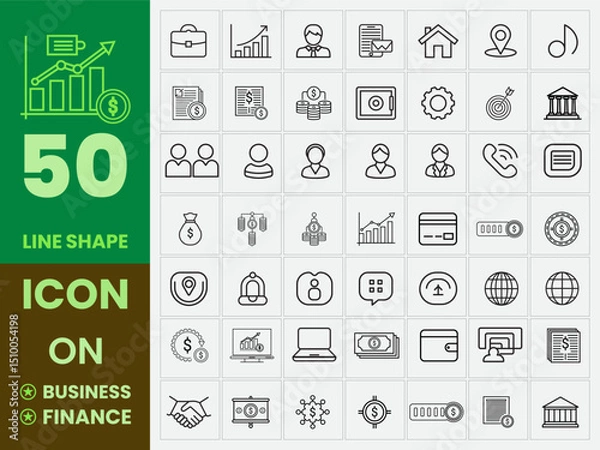 Obraz Professional business and finance vector icon set. Unique business and finance icon. Perfect for savings, investment, income, profit, loan tracking and chart performance in any financial project.