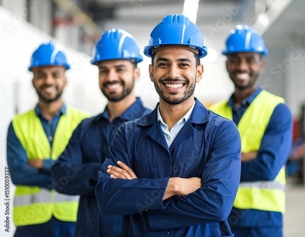 Obraz Happy industrial workers