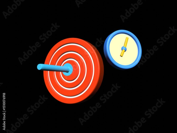 Fototapeta 3d archery target icon on light white background. 3d render illustration. Perfect for website or application design.