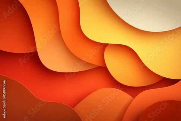 Fototapeta Fluid shapes in soft orange gradients create a warm inviting atmosphere with tones of Misted and Marigold hues, perfect for modern design in any space