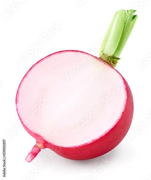 Fototapeta sliced radish isolated on white background. clipping path