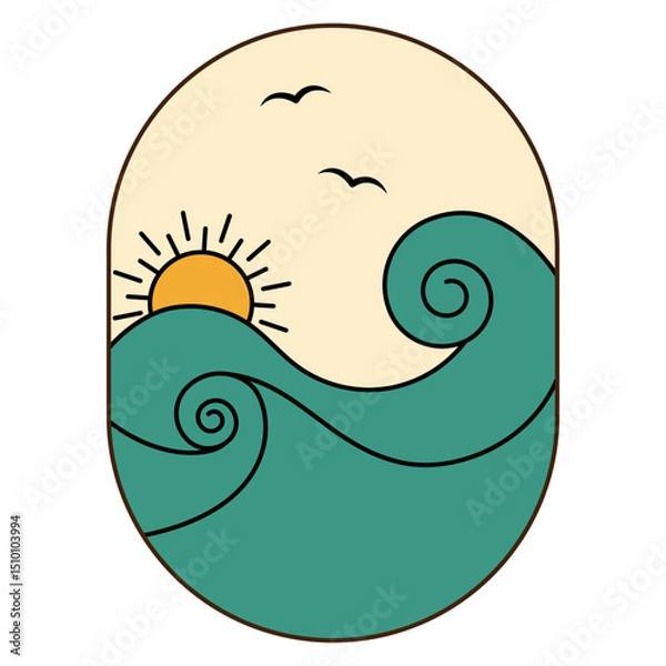 Obraz  minimalist emblem sea view