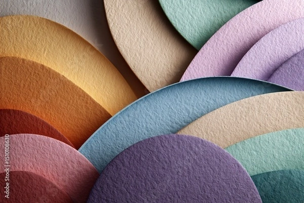Fototapeta Abstract Watercolor Arcs: A captivating composition showcasing an array of colorful, overlapping arcs, reminiscent of a watercolor painting.