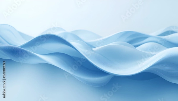 Obraz Serene Blue Waves Abstract Background Design for Website or Presentation