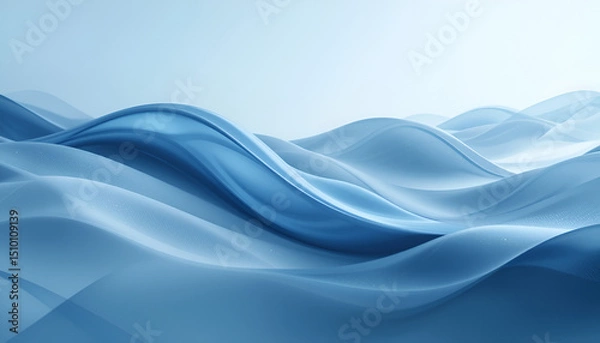 Obraz Serene Blue Waves Abstract Background Design for Website or Presentation