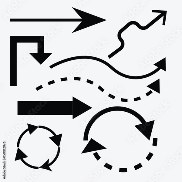 Fototapeta set of vector arrows art design.