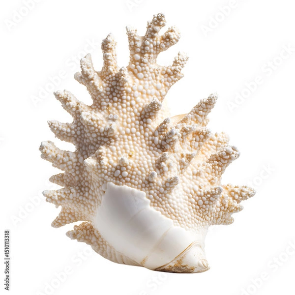 Fototapeta Unique textured seashell isolated on transparent background