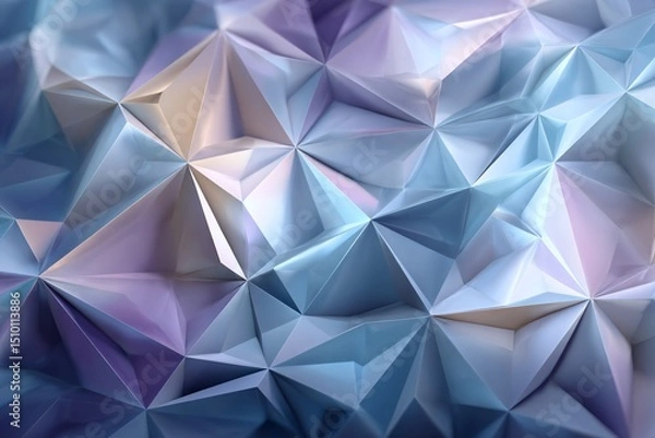 Obraz Abstract Polygon Gem: An exquisite array of polygons intertwines to create a mesmerizing display of colors, textures, and depth in a perfect representation of the art