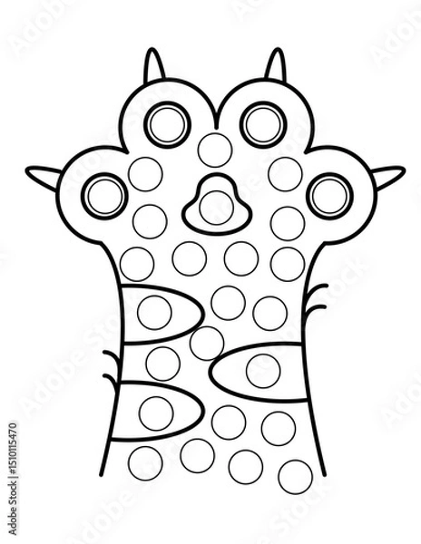 Obraz Dot markers pages with animal, vector outline illustration