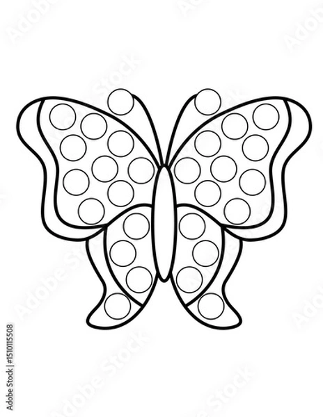 Obraz Dot markers pages with animal, vector outline illustration