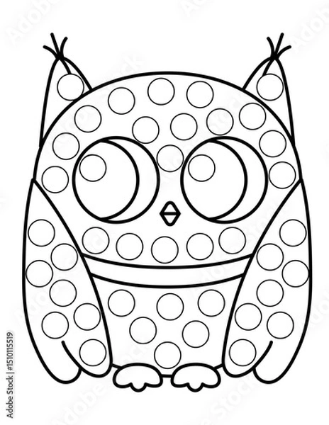 Obraz Dot markers pages with animal, vector outline illustration