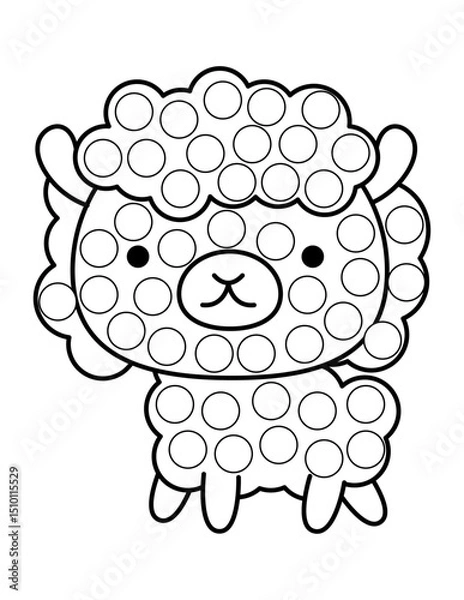 Obraz Dot markers pages with animal, vector outline illustration