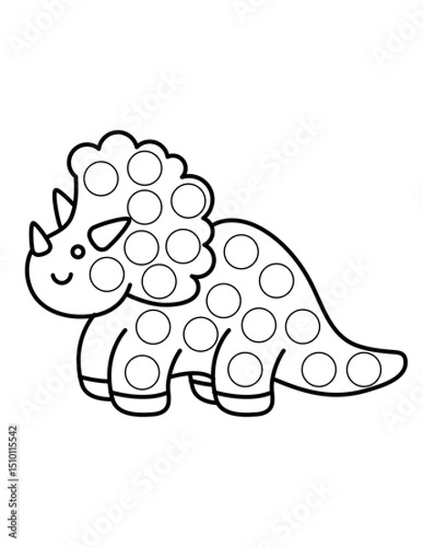 Obraz Dot markers pages with animal, vector outline illustration
