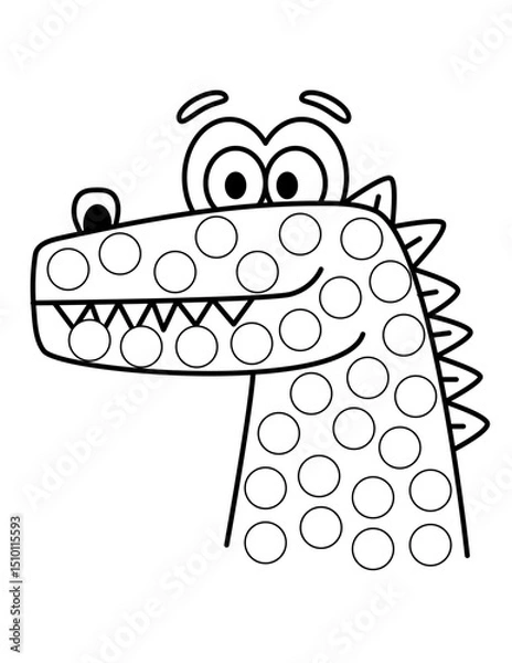 Obraz Dot markers pages with animal, vector outline illustration