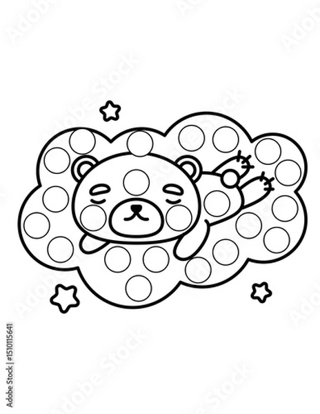 Obraz Dot markers pages with animal, vector outline illustration